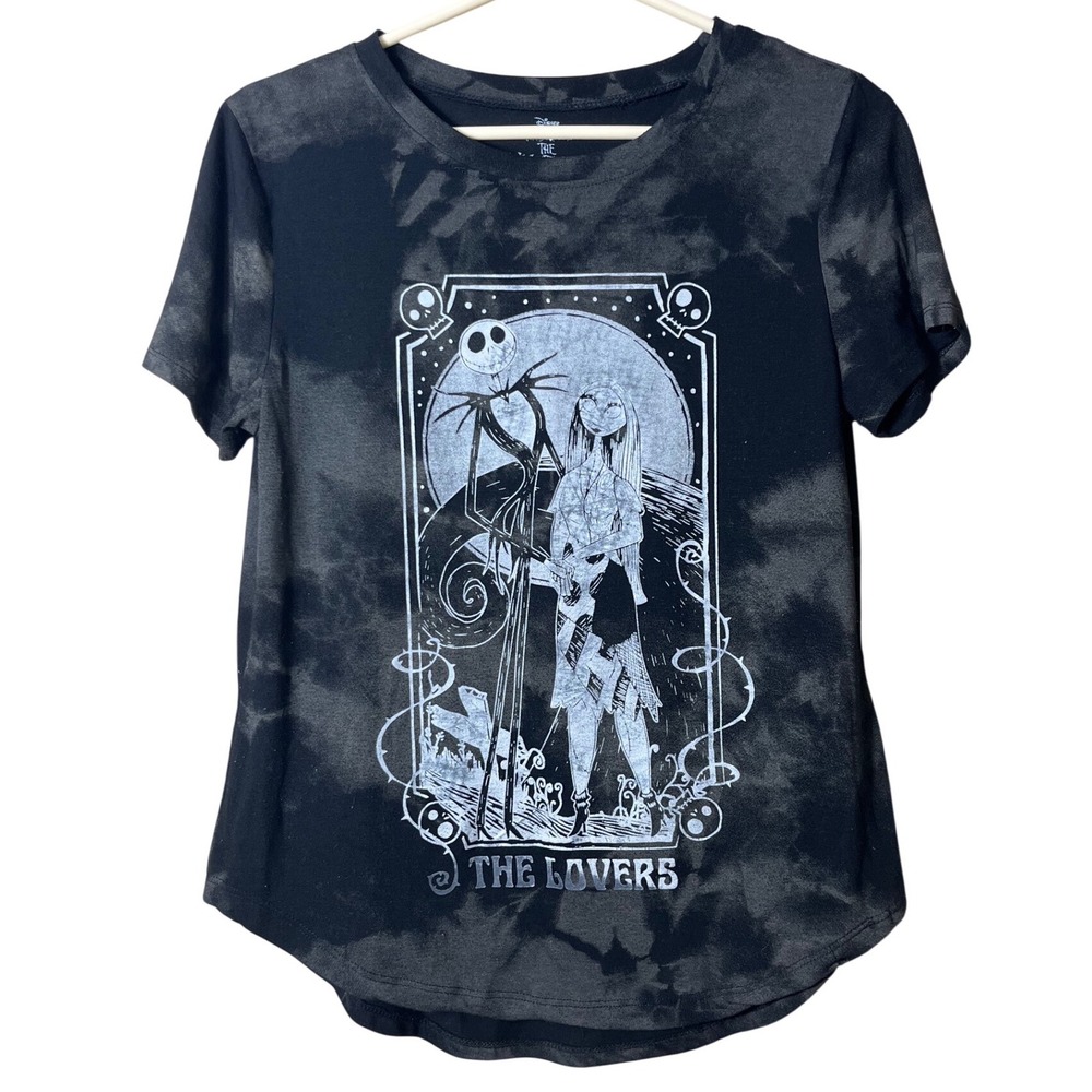 Disney Nightmare Before Christmas Jack Sally Lovers‎ Tarot Tie Dye Shirt Large L